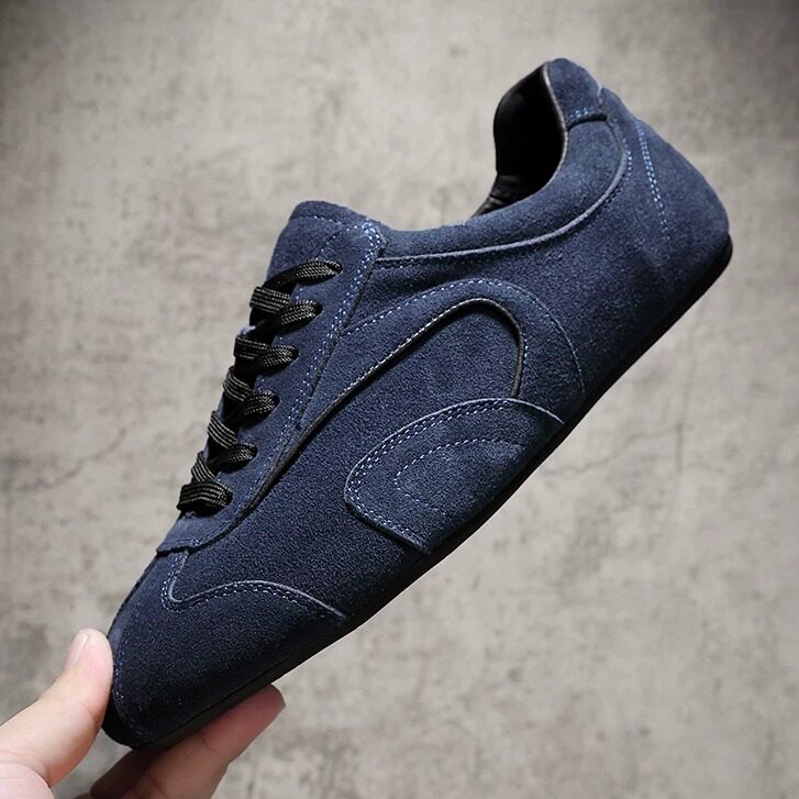 夏季真皮复古德训阿甘男鞋