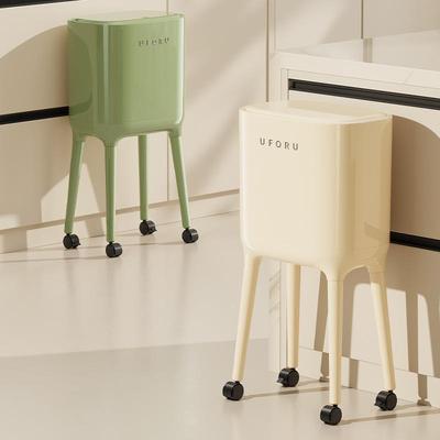 免弯腰高脚厨房感垃桶家用高级客圾厅轻奢大容量移动DB2433带盖垃