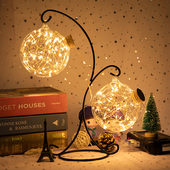 创意led夜光幸运星许愿瓶木塞玻璃瓶发光漂O流瓶挂瓶吊瓶装 饰礼物