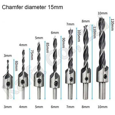 21PCS/Set Woodworking Chamfer CountersinkL Drill Bit Set Woo