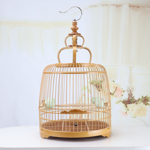 绣眼鸟笼红子贝子k老竹竹皮瓜皮笼拆卸圆笼贝子黄雀靛颏玉鸟文鸟