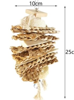 8 Pcs Parrot Toys: 1 Pcs Loofah CuttHlebone Grass Parrot Bit