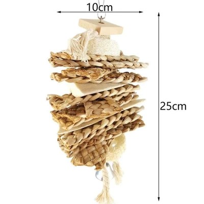 8 Pcs Parrot Toys: 1 Pcs Loofah CuttHlebone Grass Parrot Bit
