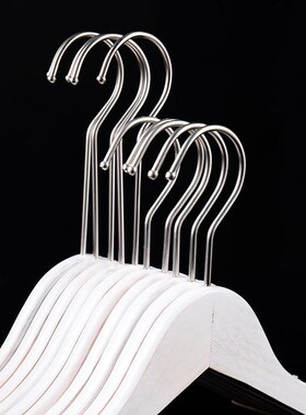 服装店衣架e无痕实木做旧白色x衣挂防滑裤夹女服装店衣撑儿童衣架