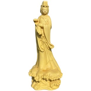 黄杨木雕海神妈祖摆件实木雕刻湄洲天上圣M母家居客厅装饰工艺品