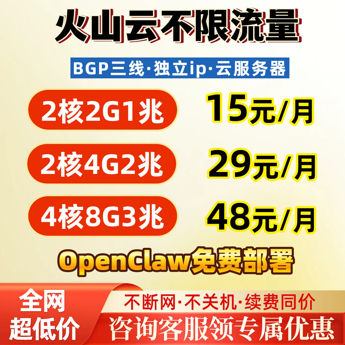 火山云服务器ECS租用火山引擎BGP云主机搭建电商网站远程天翼vps