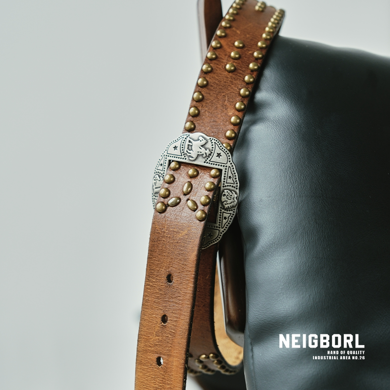 【暗杀】NEIGBORL钊叔制复古意大利进口牛皮黄铜镀银铆钉腰带皮带