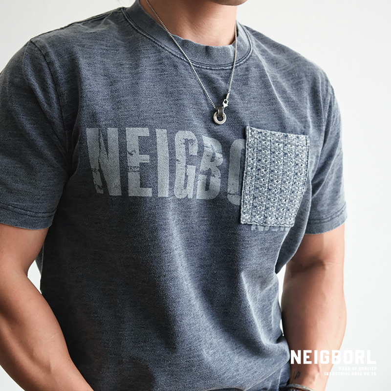 【荒谬道士】NEIGBORL钊叔制夏季美式复古印花上衣圆领做旧短袖