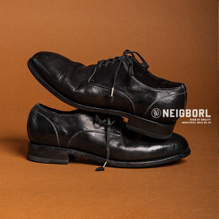 【火柴楦】NEIGBORL钊叔制潮流低帮尖头固特异英伦风通勤马皮皮鞋