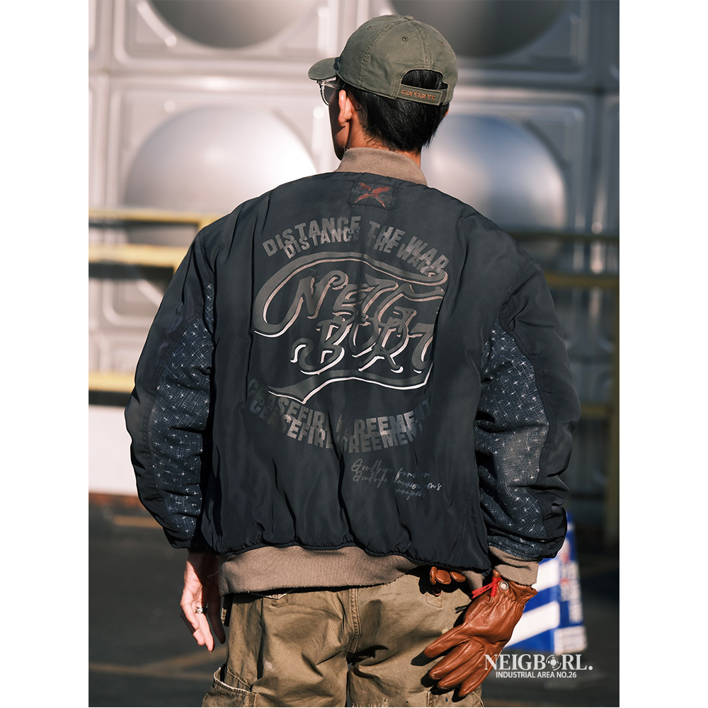 【穿越柏林墙】NEIGBORL钊叔制复古日系机车刺绣教练夹克男士外套