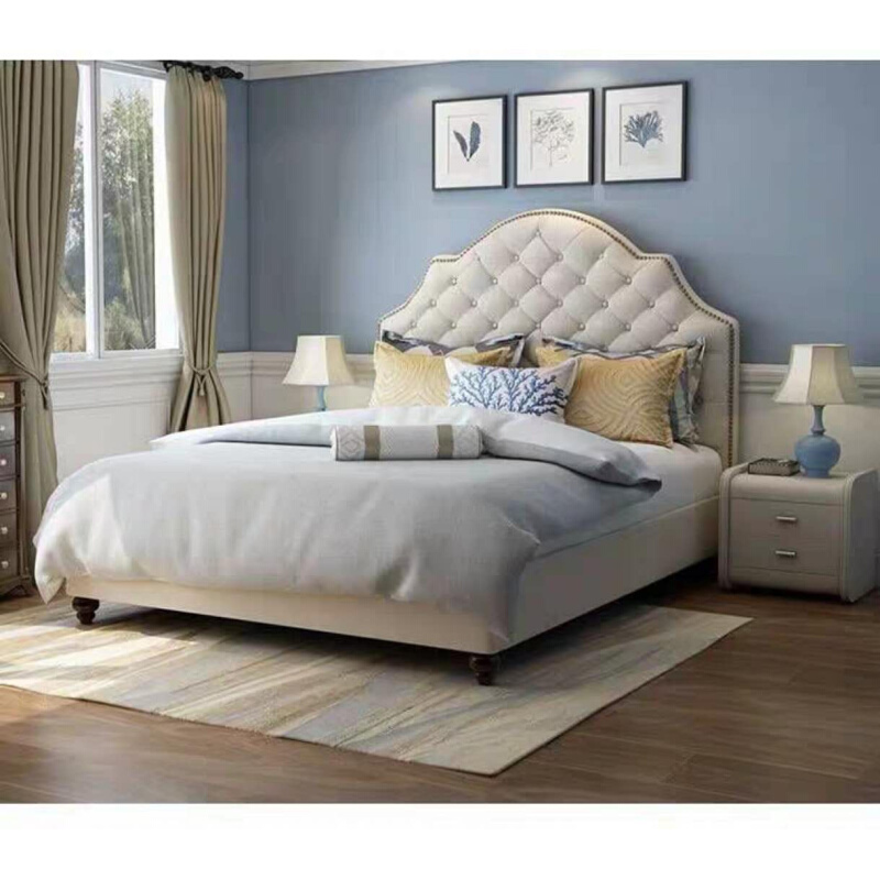 美式床主卧双人床1.8米现代简约软包床储物床小户型欧式皮艺床