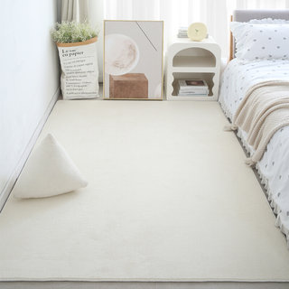 白色奶油风地毯加厚主卧室床边毯素色ins床前毯客厅茶几毛毯地垫