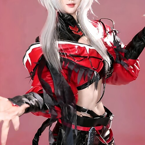 麦晓雯cos三角洲行动联动明日方舟红皮维什戴尔cosplay服装