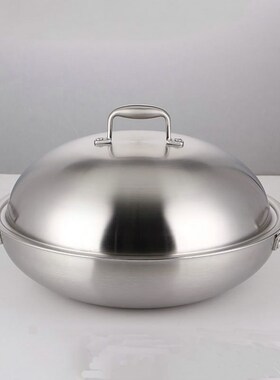 双耳微油烟蜂窝炒锅定制38CM40CM半屏蜂窝不S锈钢无烟不粘锅家用
