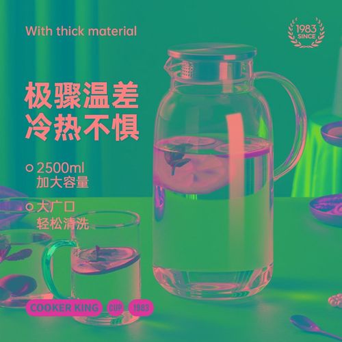 玻璃冷水壶家用客厅q泡茶壶 凉白开水壶大容量凉水壶耐高温