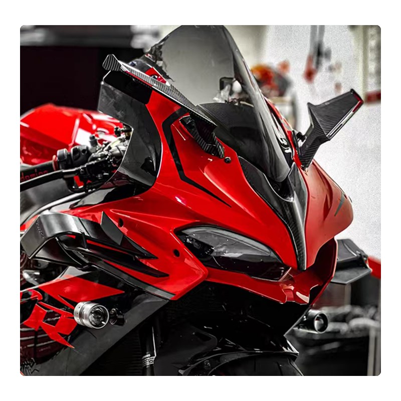适用雅马哈YZF-R1/R3r/R6/R7/R15改装定风翼后视镜倒车反光镜配件