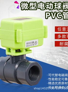 微型电动球阀 二通阀   电s动阀 UPVC电动球阀12V 24V 220V