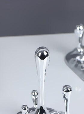 简约现代轻奢创意水滴摆件电镀树脂工艺品M玄关博古架电视柜装饰