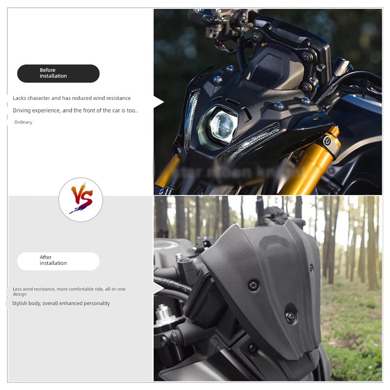 适用24-25款雅马哈 MT09 /MT09 SP 改装前P风挡 竞技导流罩小风挡