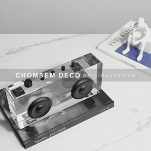 饰 客厅软装 简约现代创意艺术水晶卡通收音机B 样板房间家居摆件