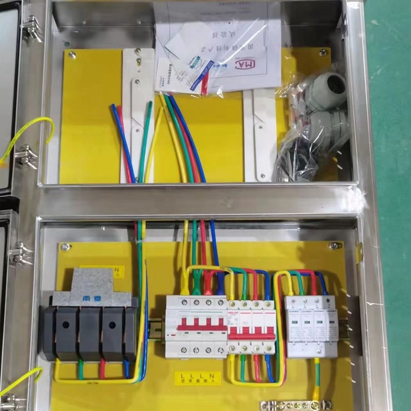 双门30KW带表位带绝o缘板光伏并网箱交流三相20-40KW室外配电箱