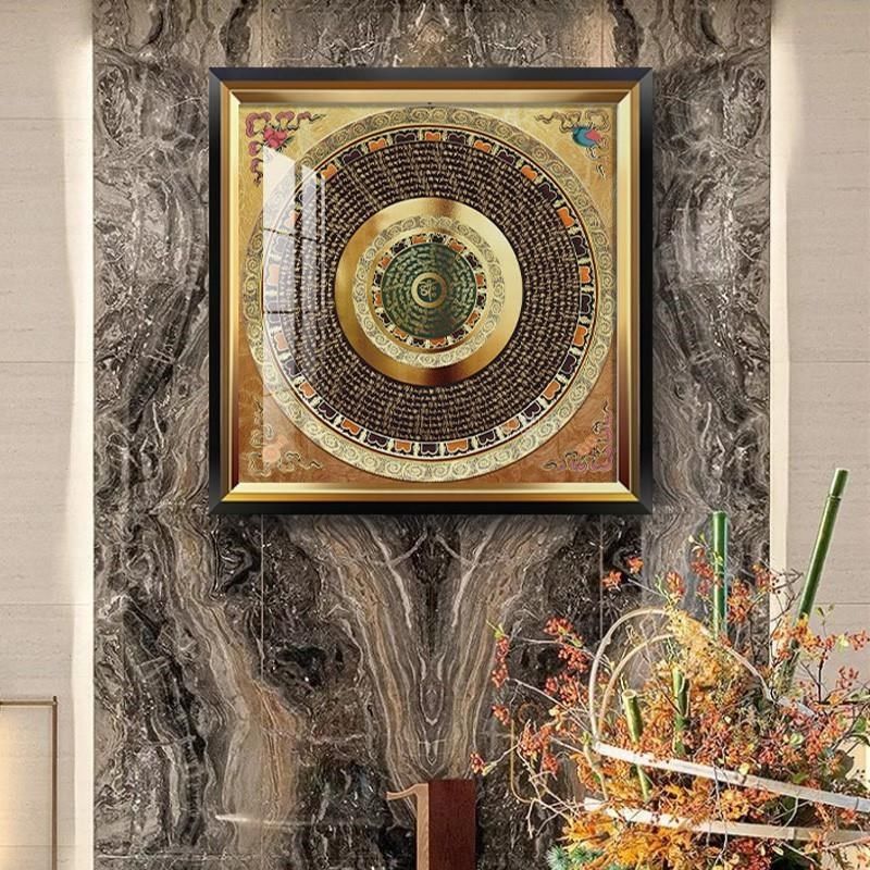 网红陀罗装饰画坛城咒轮佛挂堂曼严E咒玄心经楞正方形关壁画西藏,家居饰品,现代装饰画,淘宝优惠券,粉丝福利购,淘宝优惠卷