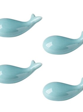 Set of 4 Blue kWhale Ceramic Chopstick Holder Chopstick Rest