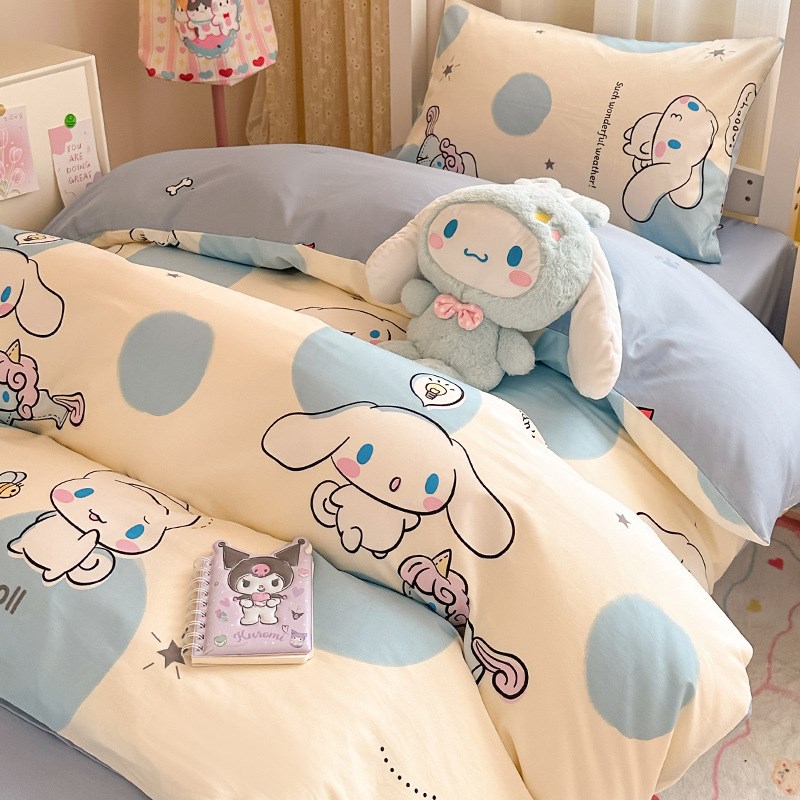 三丽鸥库洛米床上四件套100全棉床单被套创Q立卡通儿童三件套1