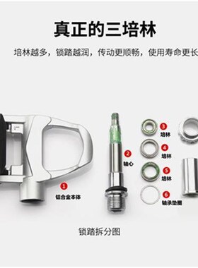 WELLGO维格XRF5AC超轻三培林公路车自锁脚踏板 Q公路车锁踏RS500