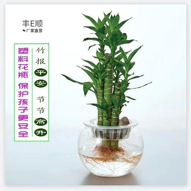 高透明塑料大口径防摔落地郁金香花盆观音竹水培器皿透明塑料鱼缸
