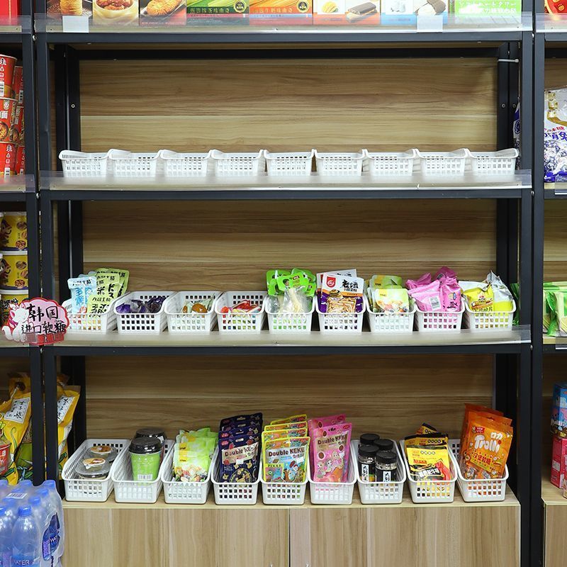 塑料零食收纳筐超市便利店厨房收纳盒桌面杂物宿舍家用整理篮