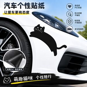 汽车外饰卡通车贴后轮眉保险划痕遮挡防水车身个性图案装饰贴画