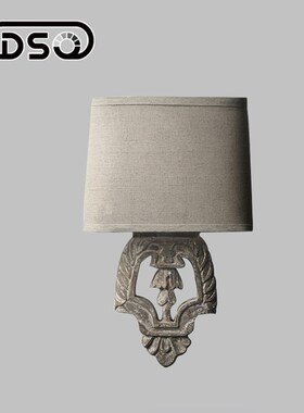 Retro Lamp hVintage Solid Wood Wall Lamp Manmade Engraving W