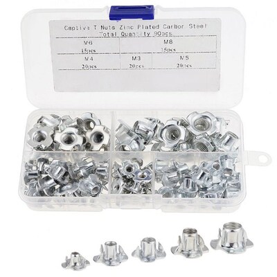 90PCS/BOX M3 M4 M5 M6 M8 Zinc Alloy ThrJead for Wood Insert