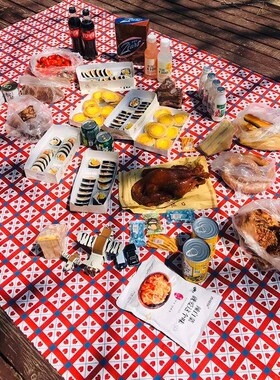 懒咚猫 复古桌布美式桌垫红色餐桌台布新年圣Q诞茶几桌布圆餐桌垫