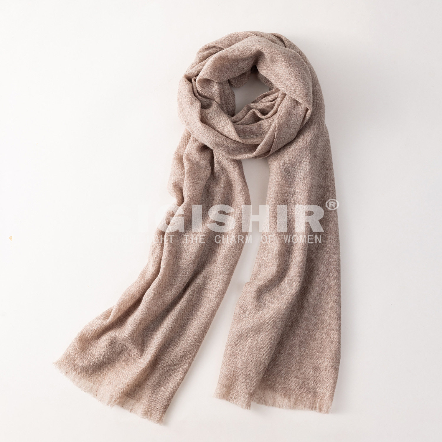 日本品质素色100%羊毛围巾女秋冬季时尚保暖羊绒围巾围脖高级感大