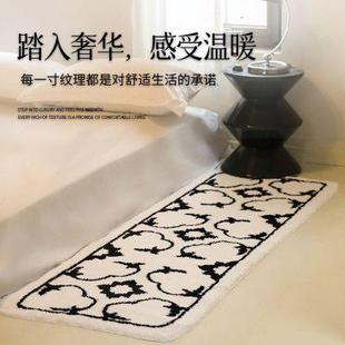 家用艺术地毯卧室梳妆台床边毯少女房间衣帽间高级感耐脏毛绒地垫