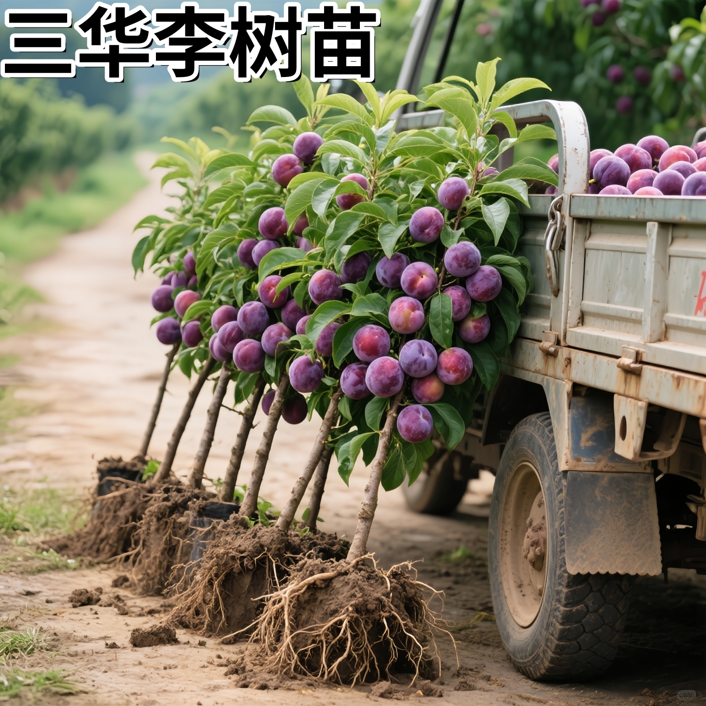 树蜂糖李子树苗嫁接特大晚熟脱骨青脆李子果苗南北方种三华李树苗