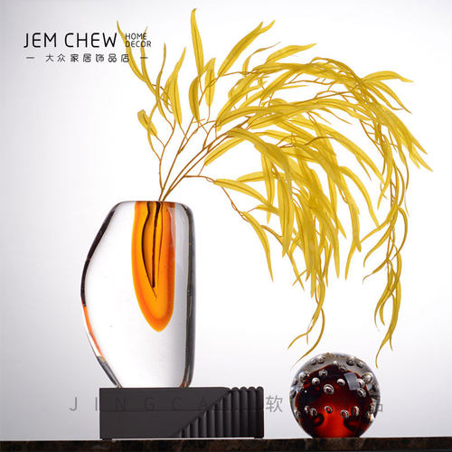 定制款现代e轻奢中式玻璃花瓶套装客厅餐桌样板间酒店玄关卧室摆