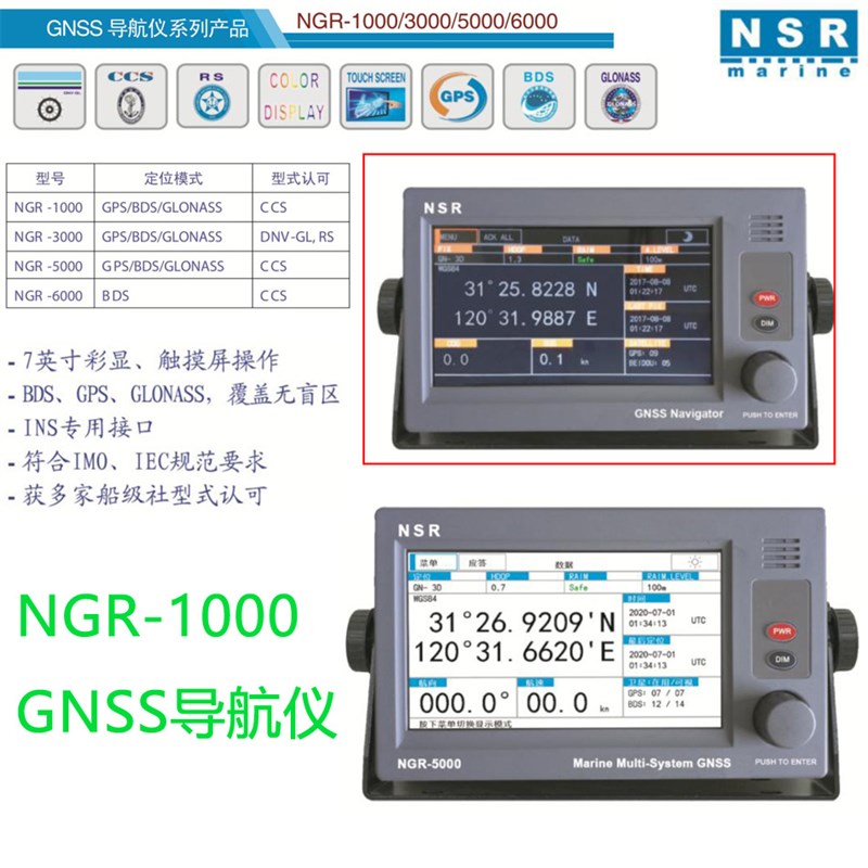 新阳升 NGR 4000 5000 6w000 船用导航仪 GNSS双模北斗定位系统CC