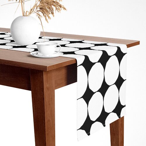 芬兰圆点设计石头l图案小清新餐桌布电视柜茶几床旗桌旗加厚台布