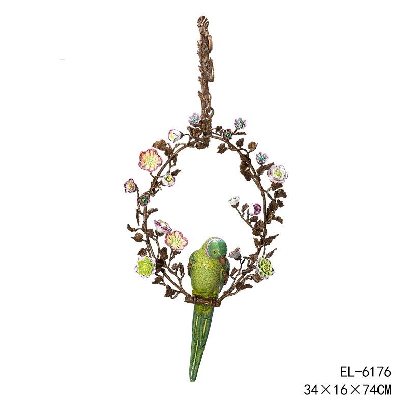 朱利安法国艺术陶瓷与铜花环绕墙装饰房子O客厅走廊墙鹦鹉墙挂,家居饰品,壁饰,淘宝优惠券,粉丝福利购,淘宝优惠卷