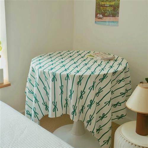 极速nicetghings 韩系ins风 全棉绿色蝴蝶结桌布门帘盖布 遮丑布,居家布艺,桌布,淘宝优惠券,粉丝福利购,淘宝优惠卷
