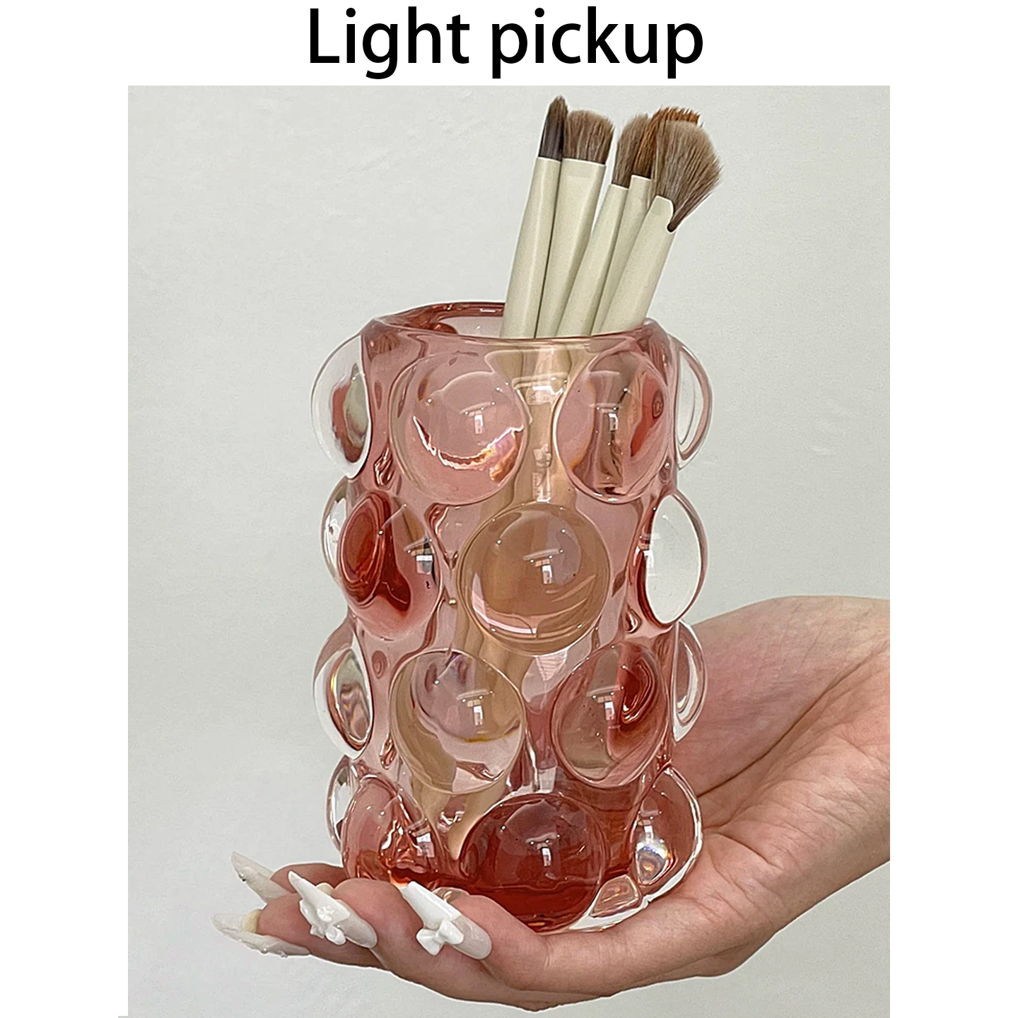 化妆刷收纳盒玻璃高档轻奢杂物储物盒桌面遥控器笔筒文具收纳ins