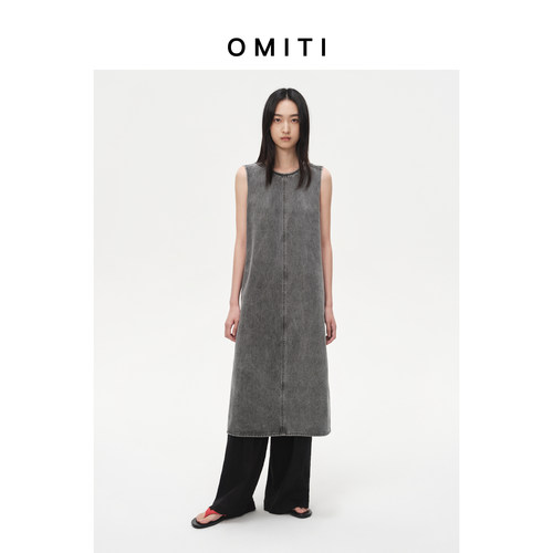 OMITI省略 复古A字型无袖牛仔连衣裙女 26春季新品 甄选优质纯棉