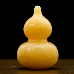 天然黄玉葫芦g摆件福禄双全办公室客厅家居玄关装饰品吉祥物摆设