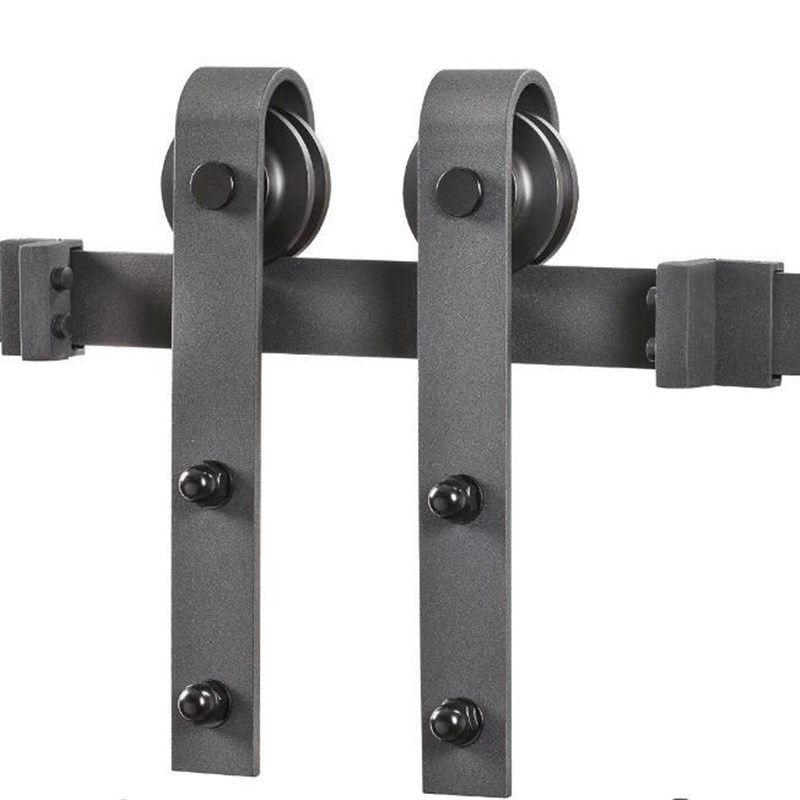 DIYHDb 5FT-10FT Rustic Black Classic Sliding Barn Door Hardw