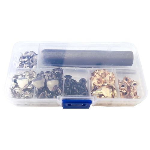 diy五金子母8钉配件心u形箱包盒装12mm皮具撞爱心铆钉-服饰