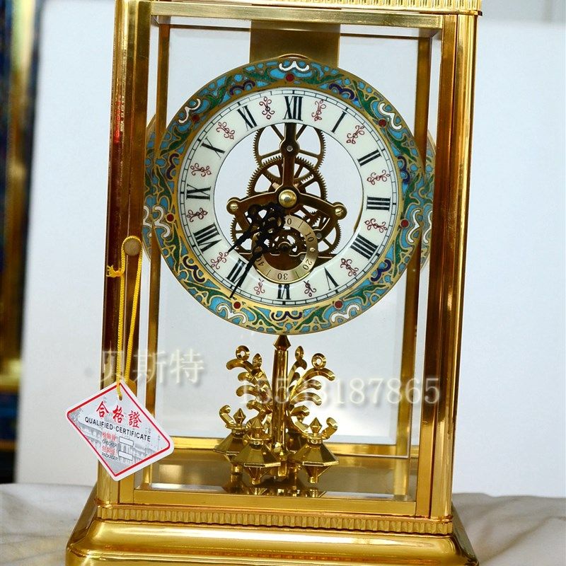 纯铜镀金电子钟表欧式仿古座钟老E式古董钟蜡烛台苏钟落地钟