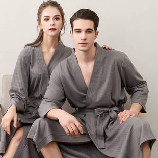 Bath Robe Men Women Summer Robes Dressing Gown跨境薄款睡浴袍